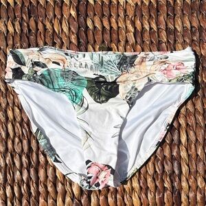 Azura Australia Tropical Bikini Bottom - White/Green/Pink